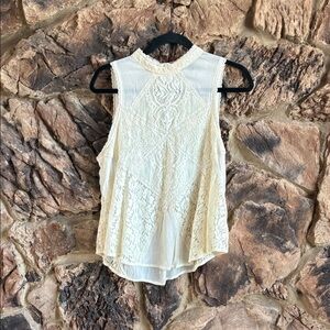 American Eagle Outfitters Cream Lace Blouse